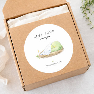 Rest Your Wings Personalized Cancer Support   Classic Round Sticker