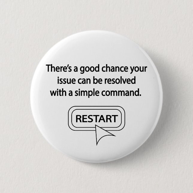 Restart 6 Cm Round Badge (Front)