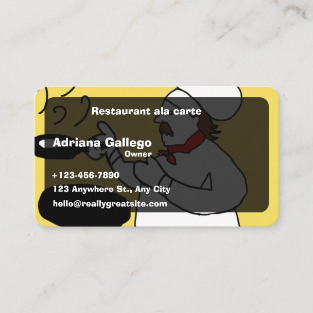 Restaurant ala carte Business card (editable) (Front)