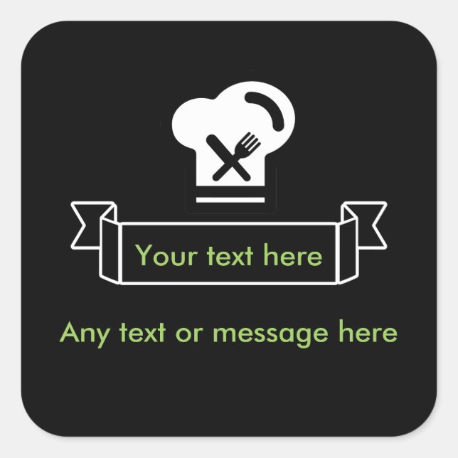 Restaurant And Chef Theme Square Sticker (Front)