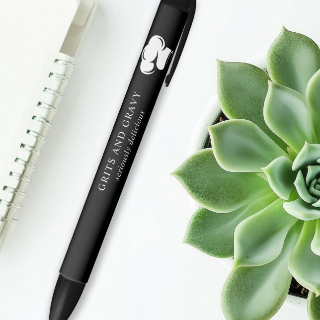 Restaurant Black White Chef Hat Promotional Ink Pen (Creator Uploaded)