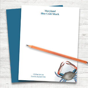 Restaurant Blue Crab Business Custom Letterhead