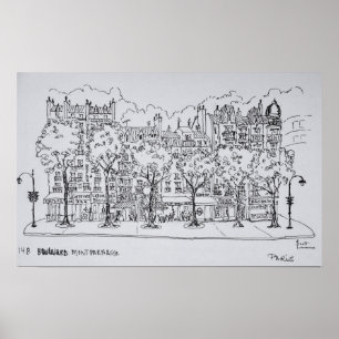 Restaurant Boulevard Montparnasse   Paris, France Poster