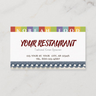 Restaurant Business Card Korean Restaurant