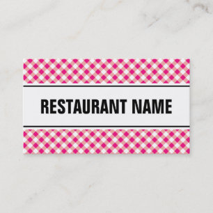 Restaurant business card template red tablecloth