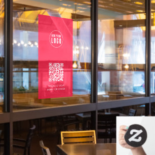 Restaurant Cafe Add Logo and QR Code Custom Colour