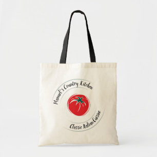 Restaurant Cafe Logo Red Tomato Customise Tote Bag