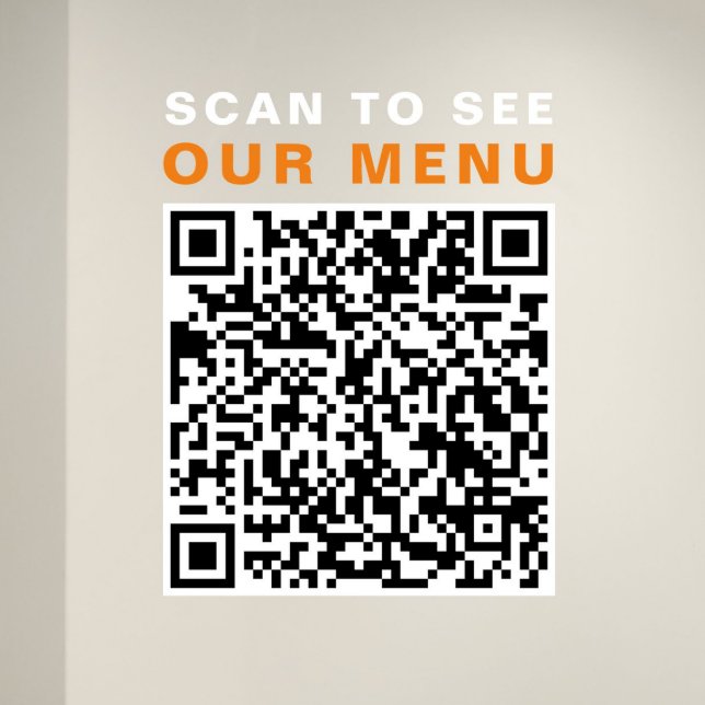 Restaurant Cafe Menu QR Code (Restaurant Cafe Menu QR Code Window Cling)