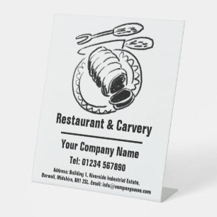 Restaurant & Carvery Cartoon Design Pedestal Sign