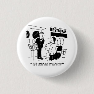 Restaurant Chef Not on TV Funny Button Badge