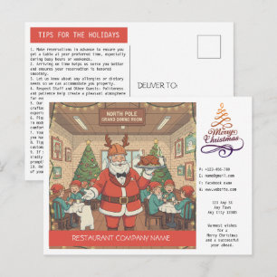 Restaurant Christmas Greeting Postcard