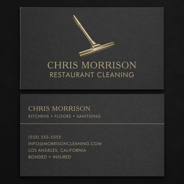 Restaurant Cleaning Services Professional Business Card (Creator Uploaded)