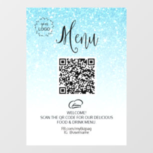 *~ Restaurant Coffee QR LOGO MENU Glitter