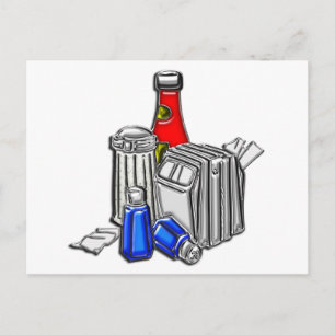 Restaurant Condiments Art Postcard