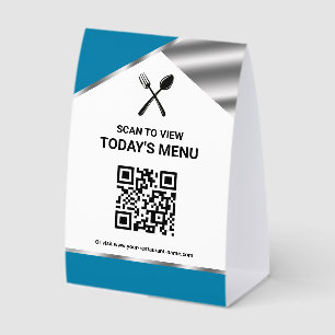 Restaurant Contactless QR Code Blue Menu