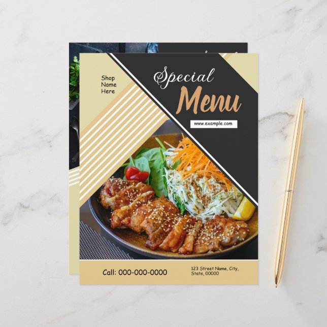 Restaurant Flyer Template | Promotional Design (Front/Back In Situ)