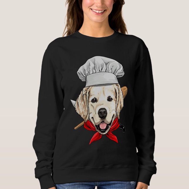Restaurant Golden Retriever Chef Cook Dog Cooking Sweatshirt (Front)