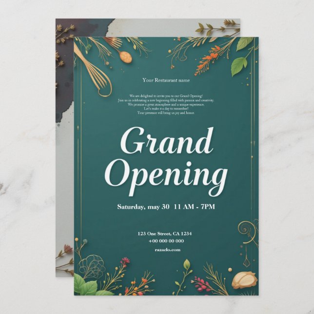 Restaurant Grand Opening Invitation (Front/Back)