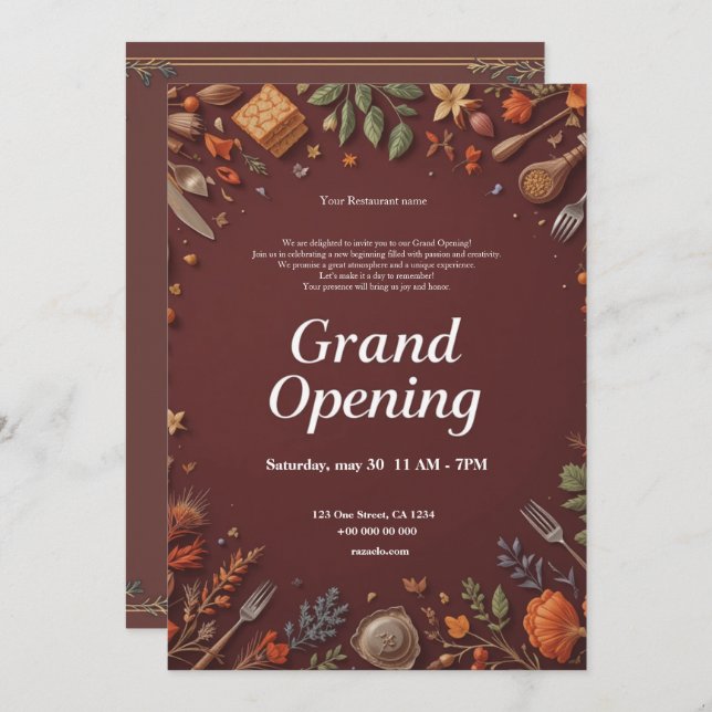 Restaurant Grand Opening Invitation (Front/Back)