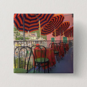 Restaurant in hillside town of Vernazza, Cinque 15 Cm Square Badge