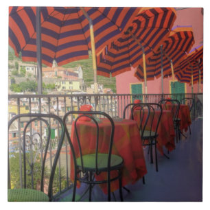 Restaurant in hillside town of Vernazza, Cinque Tile