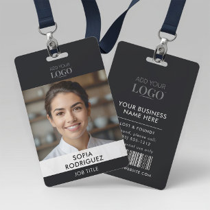 Restaurant Manager Photo Logo Black Badge ID Badge