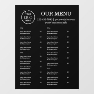Restaurant Menu | Black Logo Cafe Menu