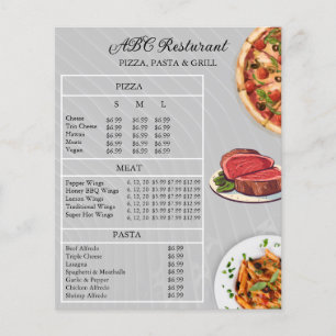 Restaurant Menu Flyer Flyer Printable Design