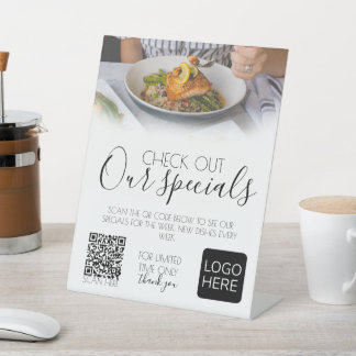 Restaurant menu our specials sign Pedestal Sign