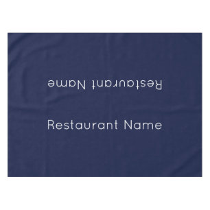 Restaurant Name Dark Blue and White Text Template Tablecloth