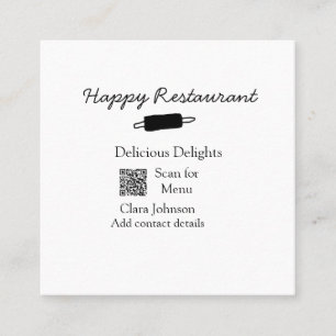 Restaurant name scan QR menu add contact details n Square Business Card