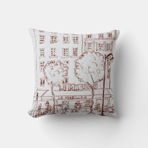 Restaurant on Boulevard   Saint-Germain, Paris Cushion