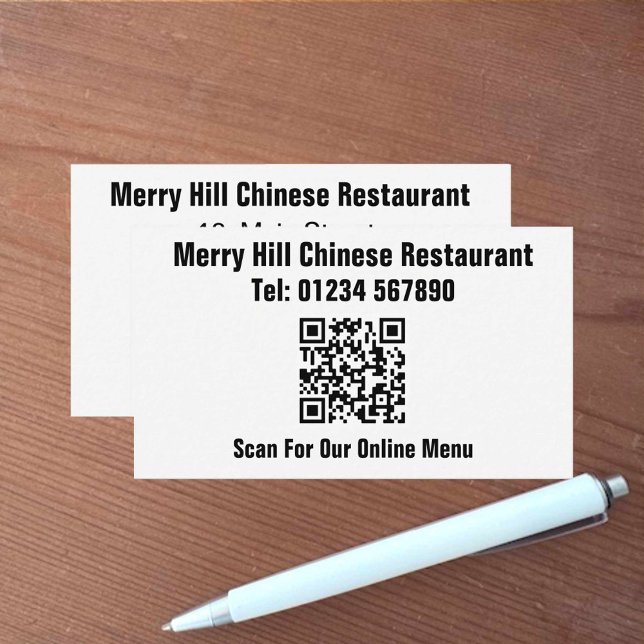 Restaurant Online Menu QR Code Business Card (Creator Uploaded)