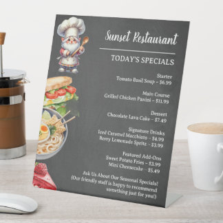 Restaurant or Cafe Menu Display Pedestal Sign