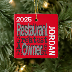 Restaurant Owner Extraordinaire CUSTOM Ceramic Ornament