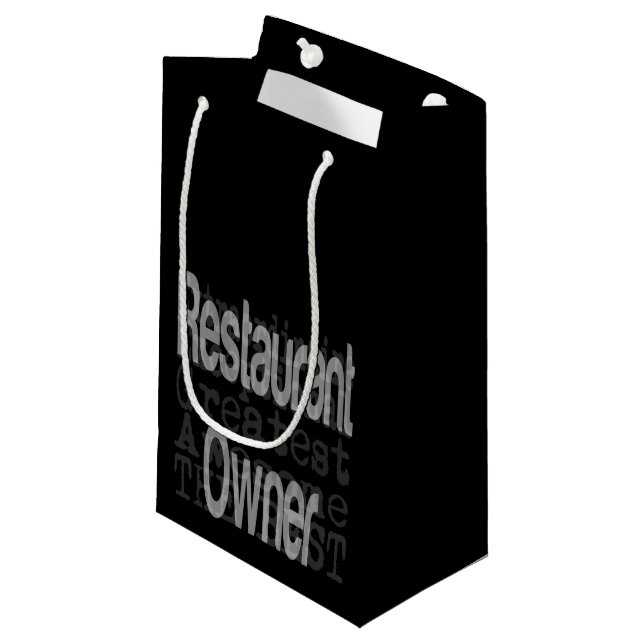 Restaurant Owner Extraordinaire Small Gift Bag (Front Angled)