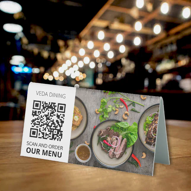 Restaurant Photo Scan Order Menu QR Code Card | Zazzle