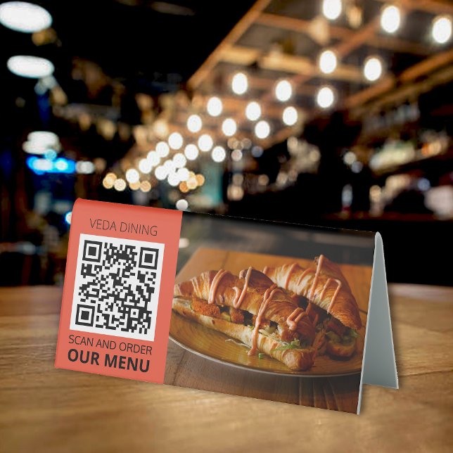 Restaurant Photo Scan Order Menu QR Code Card (Creator Uploaded)