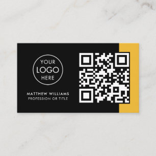 Restaurant Professional QR Code Logo Modern Business Card