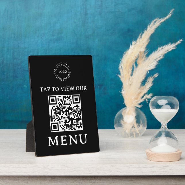 Restaurant QR Code Menu | 5" x 7" Plaque (Side)