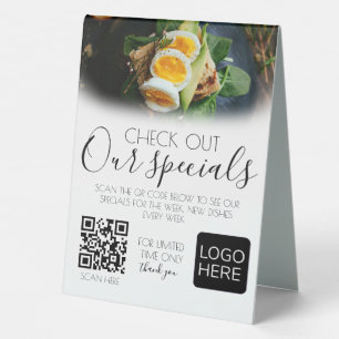 Restaurant QR code Menu Table Tent Sign