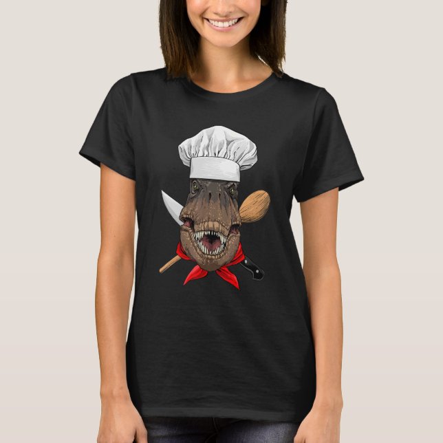 Restaurant Rex Chef Cook Kitchen Cooking  Dinosaur T-Shirt (Front)