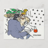 Restaurant Scene Cell Phone, Postcard