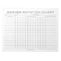 Restaurant Server Rotation Shift Chart