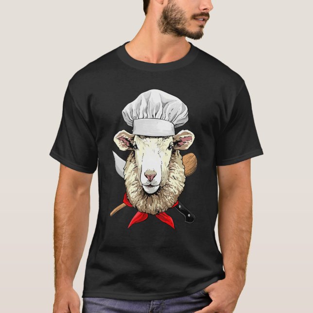 Restaurant Sheep Lamb Chef Cook Kitchen Cooking  F T-Shirt (Front)