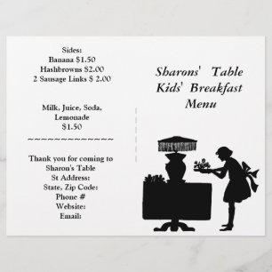 Restaurant Supplies, Kids Breakfast Menu Customise