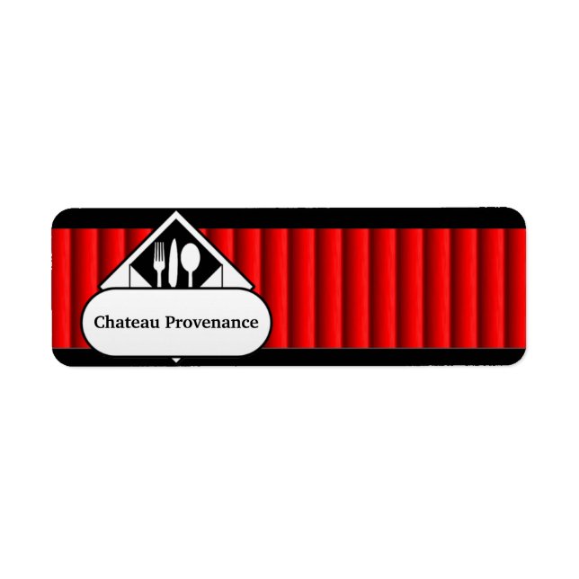 Restaurant Supplies "Napkin Ring Labels" Ruby Return Address Label (Front)