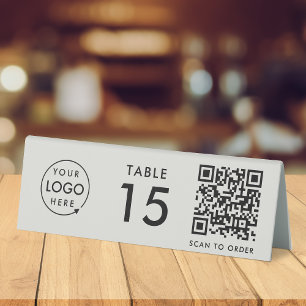 Restaurant Table Number QR Code Scan to Order Grey