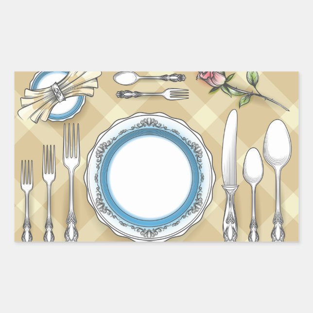 Restaurant Table Setting Stickers (Front)