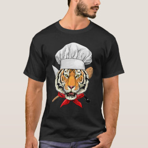 Restaurant Tiger Chef Cook Kitchen Cooking Animal T-Shirt